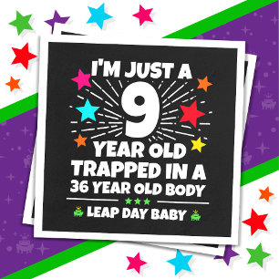 Leap Year Birthday Party 36th Birthday Leap Day Napkins