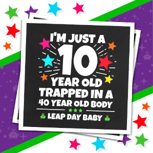 Leap Year Birthday Party 40th Birthday Leap Day Napkins