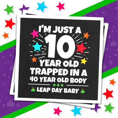 Leap Year Birthday Party 40th Birthday Leap Day Napkins