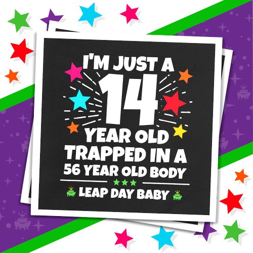 Leap Year Birthday Party 56th Birthday Leap Day Napkins