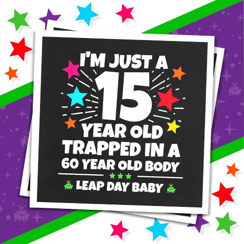 Leap Year Birthday Party 60th Birthday Leap Day Napkins