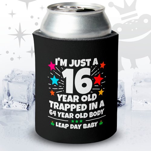 Leap Year Birthday Party 64th Birthday Leap Day Can Cooler