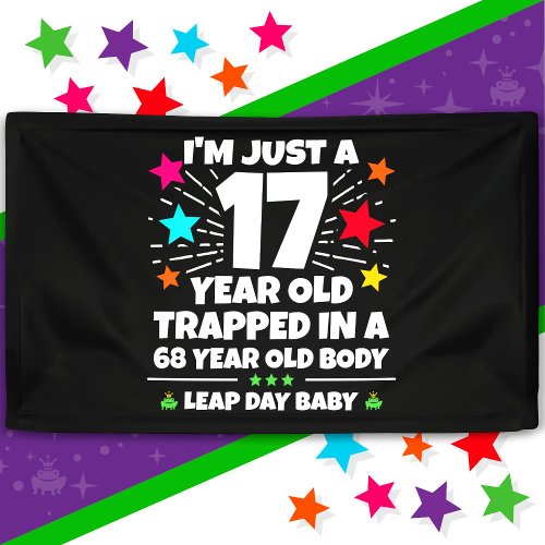 Leap Year Birthday Party 68th Birthday Leap Day Banner