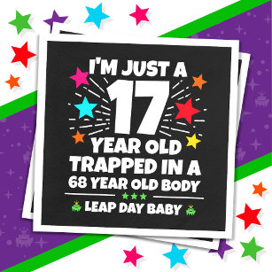 Leap Year Birthday Party 68th Birthday Leap Day Napkins