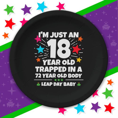 Leap Year Birthday Party 72nd Birthday Leap Day Paper Plates
