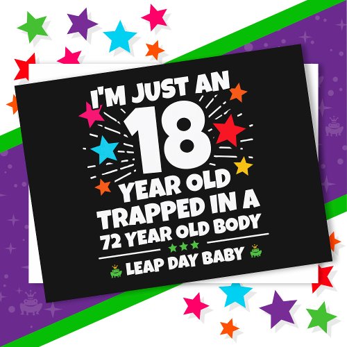 Leap Year Birthday Party 72nd Birthday Leap Day Postcard