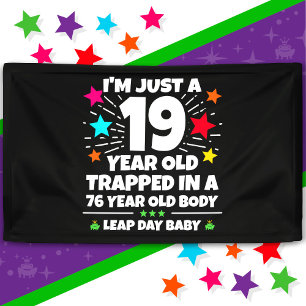 Leap Year Birthday Party 76th Birthday Leap Day Banner