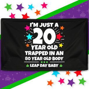 Leap Year Birthday Party 80th Birthday Leap Day Banner