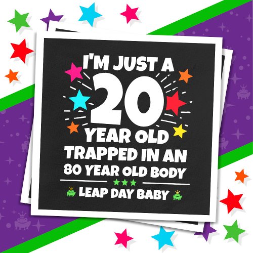 Leap Year Birthday Party 80th Birthday Leap Day Napkins