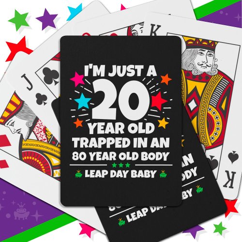 Leap Year Birthday Party 80th Birthday Leap Day Playing Cards