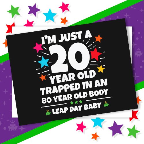 Leap Year Birthday Party 80th Birthday Leap Day Postcard