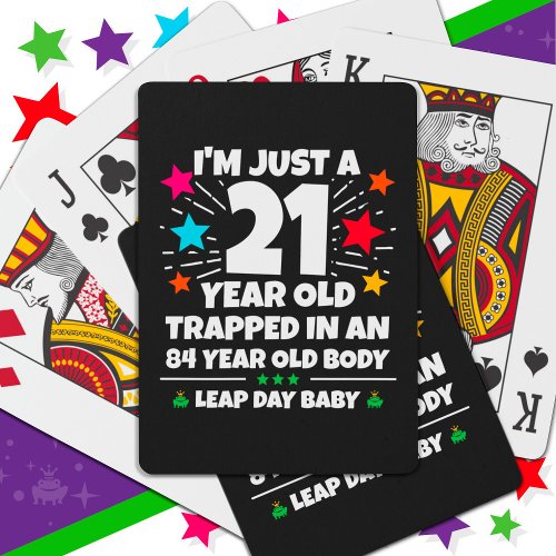 Leap Year Birthday Party 84th Birthday Leap Day Poker Cards