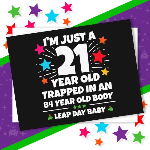 Leap Year Birthday Party 84th Birthday Leap Day Postcard