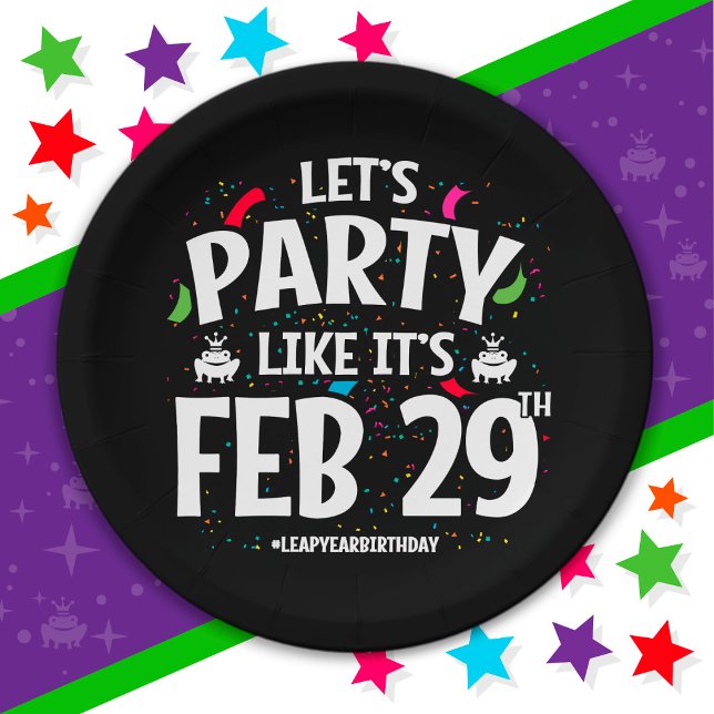 Leap Year Birthday Party Feb 29th Leaper Leap Day Paper Plates (Creator Uploaded)