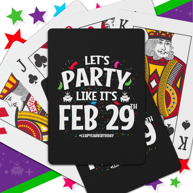 Leap Year Birthday Party Feb 29th Leaper Leap Day Poker Cards (Creator Uploaded)