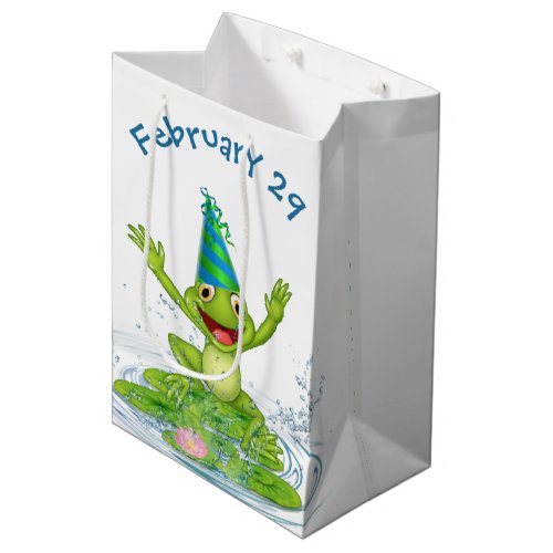 Leap Year Birthday Party Frog Medium Gift Bag