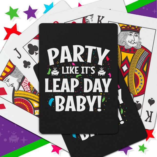Leap Year Birthday Party Leap Day Baby Feb 29th Poker Cards (Creator Uploaded)