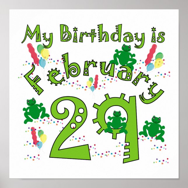 Leap Year Birthday Poster (Front)