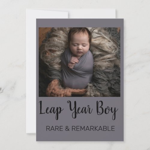 Leap year boy  RareRemarkable Birth announcement