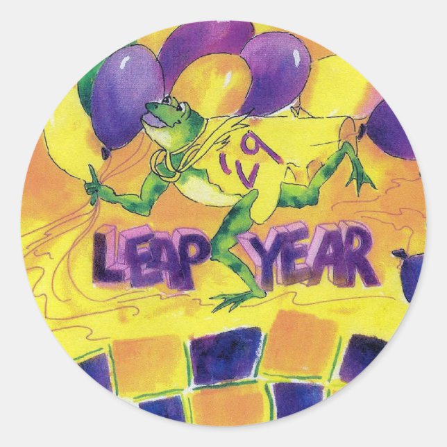 LEAP YEAR CLASSIC ROUND STICKER (Front)