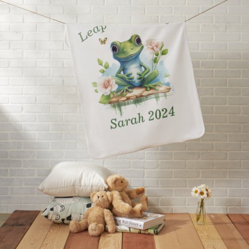 Leap Year Custom Name and Year Baby Blanket