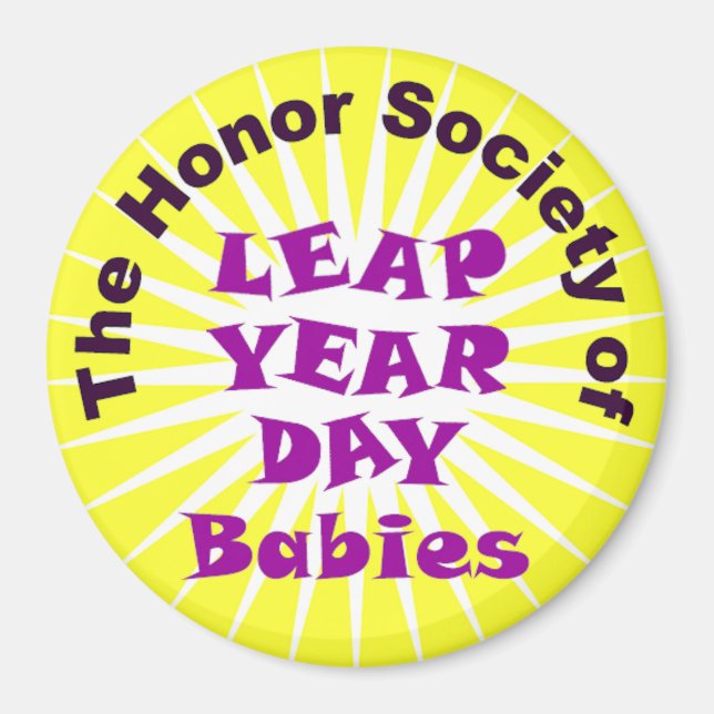 LEAP YEAR DAY BIRTHDAY CLUB MAGNET (Front)