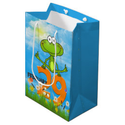 Leap  Year Green Frog Birthday Medium Gift Bag