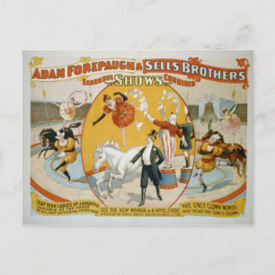 Leap Year Ladies / Clown Women Circus Poster Postcard