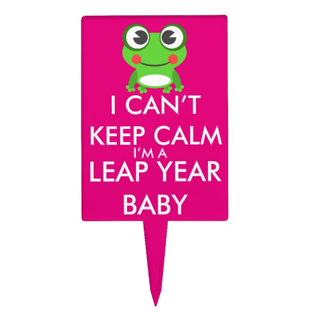 Leap Year/ Leap Day Baby Cake Pick (Front)