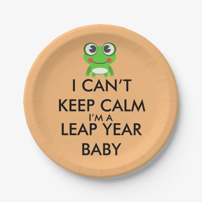 Leap Year/ Leap Day Baby Paper Plates (Front)