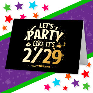 Leap Year Leap Day Party Feb 29th Birthday Foil Greeting Card