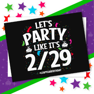 Leap Year Leap Day Party Feb 29th Birthday Postcard