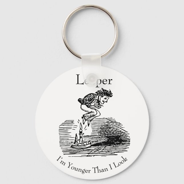 Leap Year Leaper Birthday Keychain (Front)