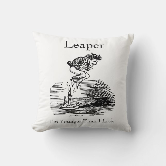 Leap Year Leaper Birthday Throw Pillow (Front)