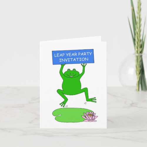 Leap Year Party Invitation Dancing Frog