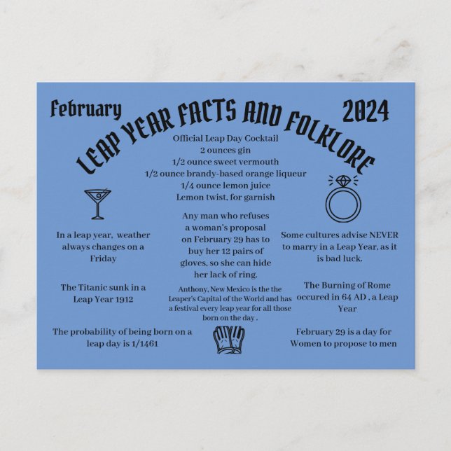 Leap Year  Postcard  Postcrossing card (Front)