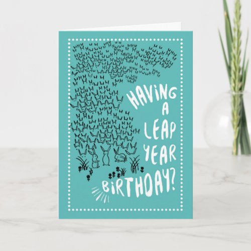 Leap Year Rabbits Birthday Card