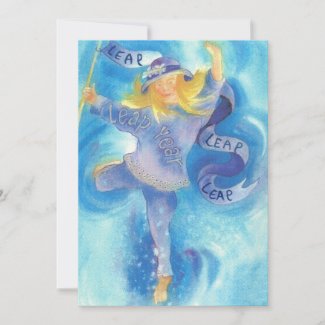 Leap Year Ribbon Dancer Holiday Card