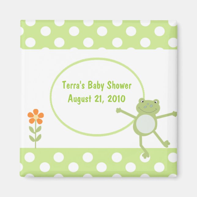 Leapfrog Frog Baby Shower Favor Magnet (Front)