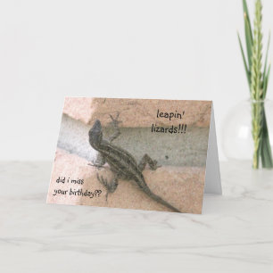leapin' lizards!! funny belated birthday card