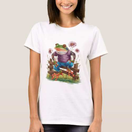 Leapin Lovely A Cottagecore Frog T_Shirt