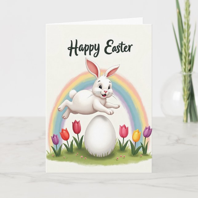 Leaping Animal Easter Card (Front)
