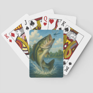 Leaping Bass for Dragonfly Dinner Poker Cards