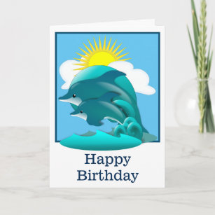 Leaping Blue Dolphins Personalized Card