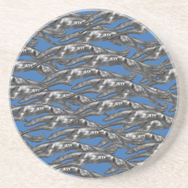 Leaping Borzoi Drink Coaster (Front)
