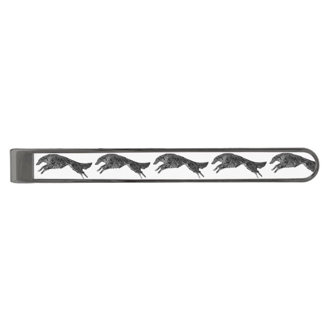 Leaping Borzoi Tie Bar (Front)