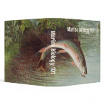 Leaping Brook Trout by S.A. Kilbourne Vintage Fish 3 Ring Binder