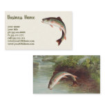 Leaping Brook Trout by S.A. Kilbourne Vintage Fish Business Card