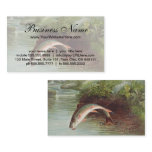 Leaping Brook Trout by S.A. Kilbourne Vintage Fish Business Card