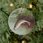 Leaping Brook Trout by S.A. Kilbourne Vintage Fish Ceramic Ornament